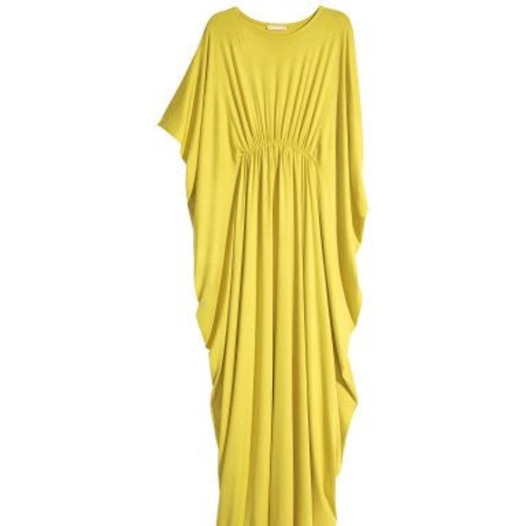 yellow batwing dress